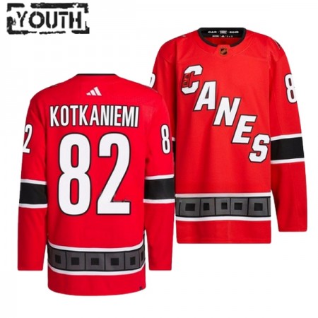 Børn NHL Carolina Hurricanes Trøje Jesperi Kotkaniemi 82 Adidas 2022-23 Rød Reverse Retro 2.0 Authentic